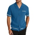 thumbnail image 1 of Dagugfen Mens T Shirts Button up Short Sleeve Lapel V Neck Fitted Breathable Comfy Casual Knit Tops, 1 of 9