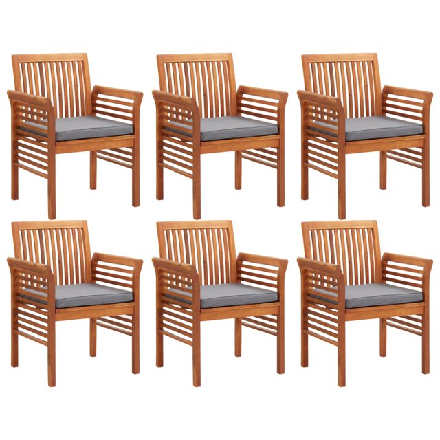 vidaXL 7 Piece Outdoor Dining Set with Cushions Solid Acacia Wood