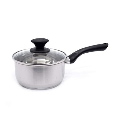 Starbasix Casserole en Acier Inoxydable de 1,6L (1,7Qt) avec couvercle, Acier inoxydable durable, Compatible avec l'induction, Va au four, Va au lave-vaisselle, Argenté