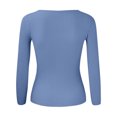 thumbnail image 5 of PMUYBHF Combinaison Chandail pour Femme Femmes Couleur Unie Col en U Chandail Tricoté Chandail à Col Roulé de Base Hauts L, 5 of 5