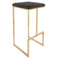 thumbnail image 1 of LeisureMod Quincy Quilted Stitched Leather Bar Stools With Gold Metal Frame - Charcoal Black, 1 of 6