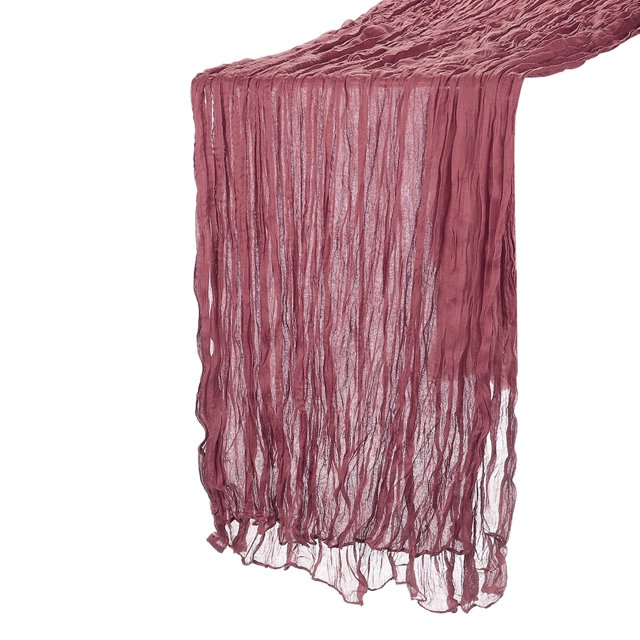 Unique Bargains 11Ft Cheesecloth Table Runner 35 x 134 Inch Rustic Gauze Tablecloth, Burgundy