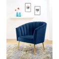 thumbnail image 2 of ACME Colla Velvet Upholstery Accent Chair in Midnight Blue and Gold, 2 of 7