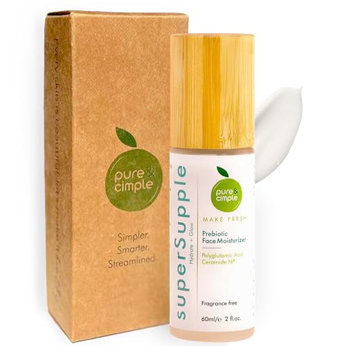 SuperSupple Prebiotic Face Moisturizer with Polyglutamic Acid and Ceramide NP Facial Moisturizer for Women | Skin Care Face Lotion for Deep Hydration