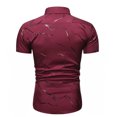 thumbnail image 4 of CEHVOM Chemise Décontractée pour Hommes Boutons Col Rabattu Affaires Ajustée Imprimée Manches Courtes Ventes, 4 of 4