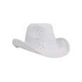thumbnail image 2 of Glitter Sequin Trim Cowboy Hat - White, 2 of 2