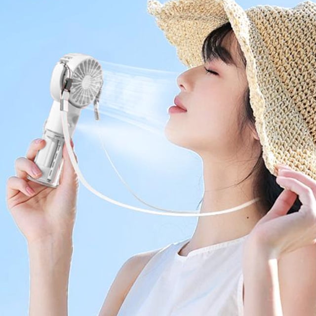 Portable Misting Fan,USB Rechargeable Neck Fan,4 Speed Airflow,Personal Cooling Fan,Water Spray Function,Hands-Free Design,for Travel Home Office Holiday Gifts