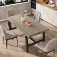 thumbnail image 2 of EDTara 62.99" Large Dining Table for 4–6, Rustic Wood Top with Sturdy Black Metal Legs, Industrial Rectangular Table for Kitchen, Dining Room & Living Room, 2 of 8