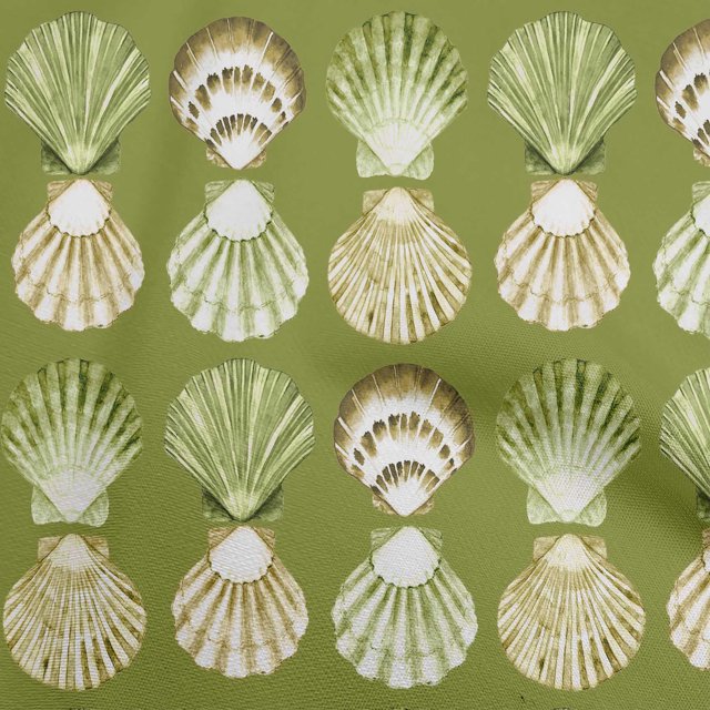 oneOone Cotton Flex Green2 Fabric Sea Shells Ocean Sewing Craft Projects Fabric Prints By Yard 40 Inch Wide