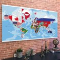 thumbnail image 4 of WCIC 59*39inch World Map Nation Flags Large Poster Prints Wall Backdrop Props Home Decoration, 4 of 6