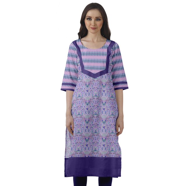 Moomaya Kurti Droite de Designer pour Femmes Tunique Indienne Imprimée Haut Long Kurta