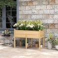 thumbnail image 2 of Outsunny Wooden Raised Garden Bed Elevated Planter Box for Flower, Natural, 2 of 10