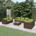 thumbnail image 1 of vidaXL 8 Piece Garden Lounge Set with Cushions Poly Rattan Brown, 1 of 5