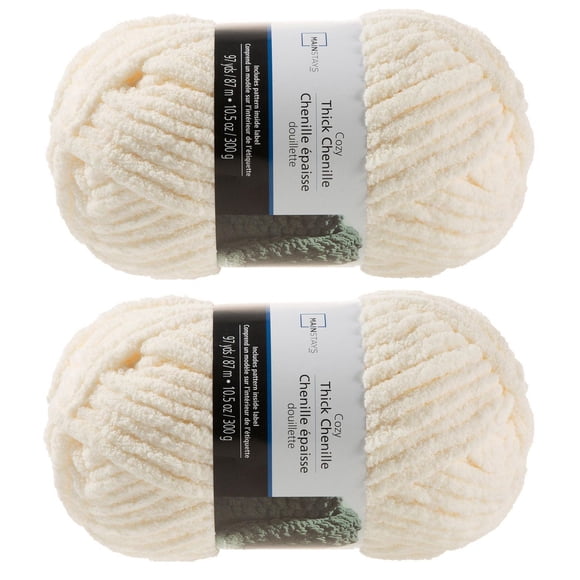 MAINSTAYS 2 PACK OFF WHITE THICK YARN