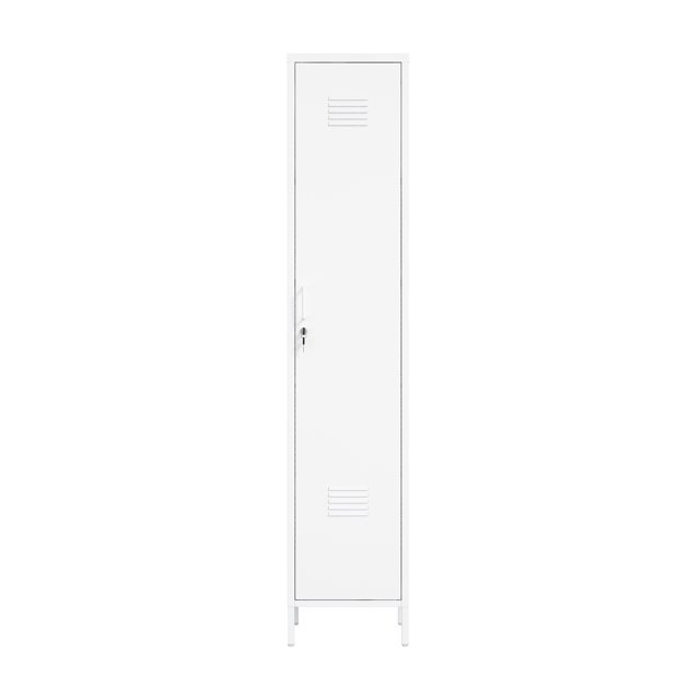 Naomi Modern 15 Single Locker Storage Cabinet with 5 Adjustable Shelves in White