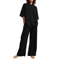 thumbnail image 1 of Ensembles 2 Pcs pour Femmes Été en Lin Assortis Ensembles de Détente Ensembles de Pyjamas, 1 of 8