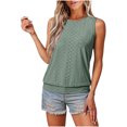 thumbnail image 1 of Liquidation! Hauts Grande Taille pour Femmes, Blouse à Manches Courtes d'Été pour Femmes, Haut Décontracté Ample Sans Manches à Col Rond, 1 of 5