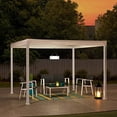 thumbnail image 2 of Sunjoy Pergola moderne en acier 10 x 10 pi avec auvent , blanc, 2 of 10