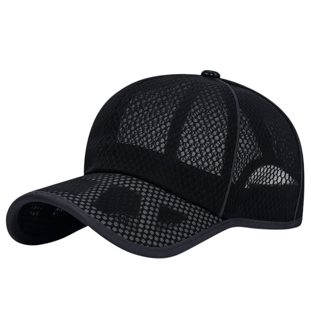 GDREDA Men's Hat Unisex Classic Low Profile Mesh Baseball Cap Soft Unconstructed Adjustable Size Dad Hat,Black