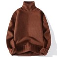 thumbnail image 2 of GigrtiJin Chandails à Col Roulé d'Hiver pour Hommes à Manches Longues, Chandail Uni à Enfiler, Hauts Décontractés Confortables, Chandail Mode, 2 of 3