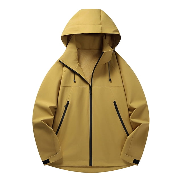 LOVZFMLL Vestes pour Hommes, Coupe-Vent et Imperméable, à Manches Longues avec Capuche