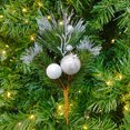 thumbnail image 2 of Holiday Time Branche de Fruits Argent avec Pomme de Pin 9", 2 of 4