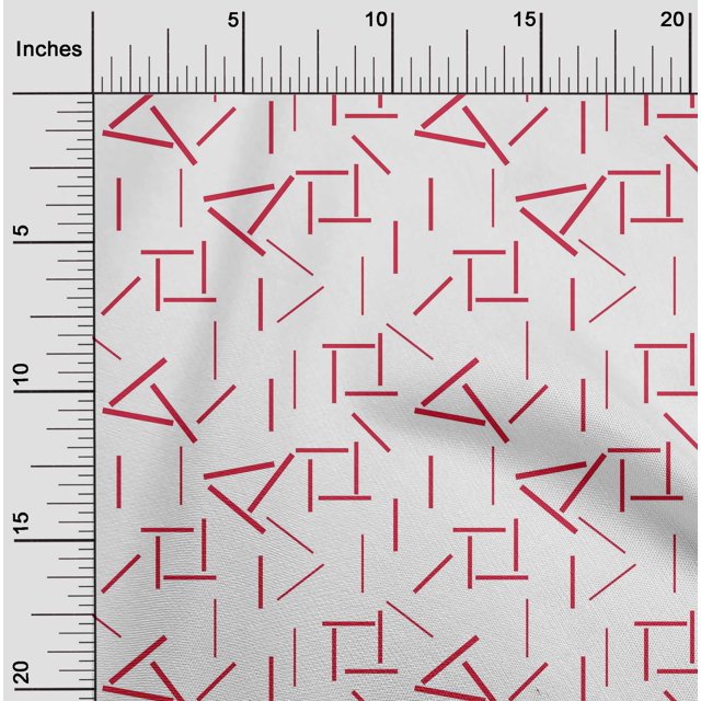 oneOone Viscose Chiffon Fabric Line Geometric Printed Fabric 1 Yard 42 Inch Wide