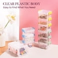 thumbnail image 4 of HAHDAXIA 6 Packs Small Storage Bins with Lids, Mini Stackable Plastic Storage Containers Colorful Bead Organizer Latches Box Small Containers for Organizing Craft, Small Items, Green+Pink, 4 of 7
