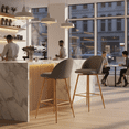 thumbnail image 4 of Homy Casa Set of 2 24.4" Swivel Bar Stools, Grey Fabric Counter Chairs for Kitchen Island & Home Bar, 4 of 8
