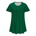 thumbnail image 4 of FAIWAD Tunique d'Été pour Femme à Manches Courtes, Col Rond, T-Shirt Décontracté Plissé, Ample et Fluide, 4 of 5