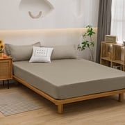 Djiypn Mattress Protector, 78.8"x70.8" Mattress Pad with Deep Pocket Fitted Sheet, Soft Breathable Single Bed Mattress Cover for Bedroom (Khaki)