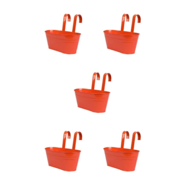 ZheElen Detachable Hanging Flower Pot. Strong And Lightweight For Easy Gardening Stylish Decoration orange red 5Set