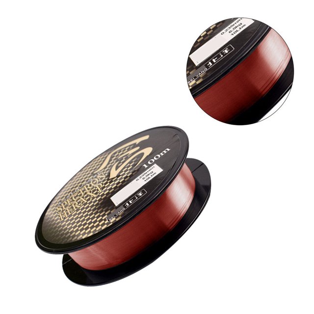 Bobine de Fil de Pêche Plein Air Camping Rivière Mer Fil de Pêche nylon Étang de Pêche nylon Fil de Pêche Accessoire de Pêche, Café Rouge, Taille 0.8