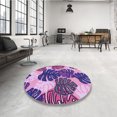 thumbnail image 4 of Ahgly Company Tapis d'Intérieur Ronds Transitionnels Lavables à la Machine, Violet Vif, 6 Pieds Rond, 4 of 7
