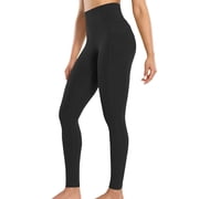 Lenpel Leggings for Women Casual High Waisted Full Length Stretchy Slim Yoga Pants Footless Workout Tights with Pockets(Black,3X-Large)
