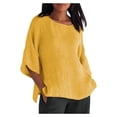 thumbnail image 2 of TIMIFIS Women's V Neck Batwing Half Sleeve Shirts Waffle Knit Loose Blouse Solid Color Tops, 2 of 6