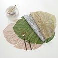 thumbnail image 4 of Oleegame 2PC Placemat Stylish PVC Hollow-out Turtle Back Leaf Decoration Placemat with Simulation Leaves, , Oil-proof and Durable Table Mat for Heat Insulation Gold, 4 of 7