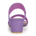 thumbnail image 2 of BLISSFUL STEP Women's Shoes Dual Straps Mid Block Heel Slide Sandals Purple 9, 2 of 7