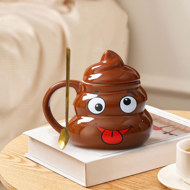 Chmadoxn Cups Funny Ceramic Cup Creatives Weird Poop Cup Weird Poop Coffee Cup Poopy coffee cup