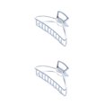 thumbnail image 1 of maskred Fashion Claw Clips Large Simple Style Handy Simple Style Sturdy Exquisite Accessories Barrettes for Women Silver/Arc 2Set, 1 of 6