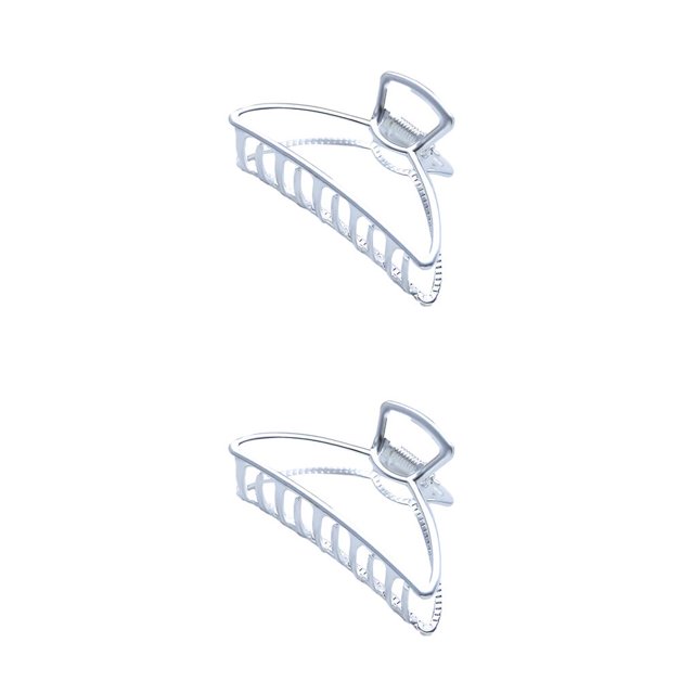 maskred Fashion Claw Clips Large Simple Style Handy Simple Style Sturdy Exquisite Accessories Barrettes for Women Silver/Arc 2Set