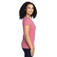thumbnail image 3 of T-Shirt à Manches Courtes Col en V pour Femmes - Rouge Chiné - L, 3 of 3