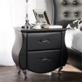thumbnail image 2 of Bowery Hill 2 Drawer Faux Leather Nightstand in Black, 2 of 4