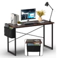 thumbnail image 1 of Gymax Bureau d'Ordinateur Moderne 47 Pieds' Table d'Étude et d'Écriture avec Sac de Rangement Café, 1 of 10