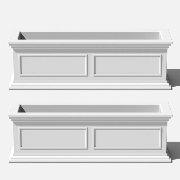 Veradek Brixton Window Box 36" Planter 2 Pack White