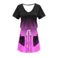 thumbnail image 4 of Birdeem Robes pour Femmes Mode Féminine Couleur Unie Manches Courtes Col en V Mi-Mollet Robe, 4 of 12