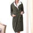 thumbnail image 2 of Timegard Robe de Nuit à Capuche pour Femmes, Peignoir Confortable en Peluche Douce, Automne Hiver, Chemises de Nuit Chaudes avec Poches, 2 of 3