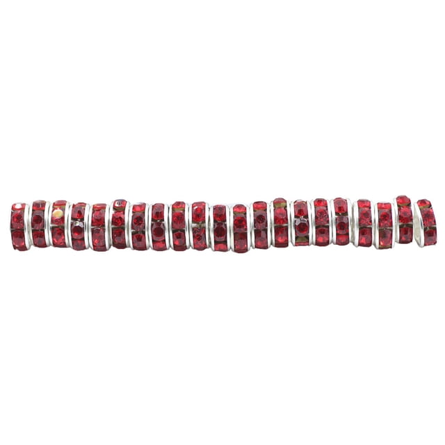 100 Pcs Rondelles en Strass avec Grands Trous Entretoise Charme Femmes Perles Ludu Bijoux Cristal Multicolore Perles en Vrac pour Bricolage Collier Rouge