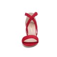 thumbnail image 2 of BLISSFUL STEP Women's Solid Color Open Toe Cross Strap Mid Chunky Heel Sandals, 2 of 7