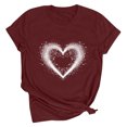 thumbnail image 1 of Meichang Chandails de la Saint-Valentin pour Femmes, T-Shirts Graphiques Mignons avec Cœur d'Amour, T-Shirts Décontractés à Manches Courtes, Hauts Tee à Col Rond, Coupe Ample, Chemisiers de la Saint-Valentin, 1 of 2
